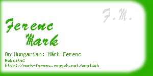 ferenc mark business card